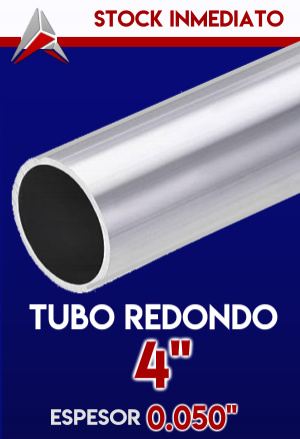 TUBO REDONDO DE ALUMNIO DE  4" ESPESOR 0.050"  AIP-TRED-2162