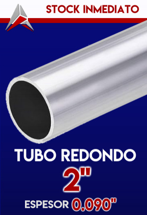TUBO REDONDO DE ALUMNIO DE  2" ESPESOR 0.090"  AIP-TRED-32133