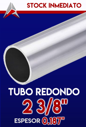 TUBO REDONDO DE ALUMNIO DE  2 3/8" ESPESOR 0.187"  AIP-TRED-2110