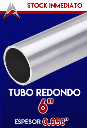 TUBO REDONDO DE ALUMNIO DE  6" ESPESOR 0.058"  AIP-TRED-22079