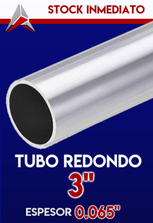 TUBO REDONDO DE ALUMNIO DE  3" ESPESOR 0.065"  AIP-TRED-102845