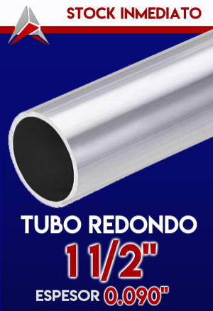 TUBO REDONDO DE ALUMNIO DE 1 1/2" ESPESOR 0.090"  AIP-TRED-31326