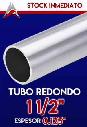 TUBO REDONDO DE ALUMNIO DE 1 1/2" ESPESOR 0.125"  AIP-TRED-22329