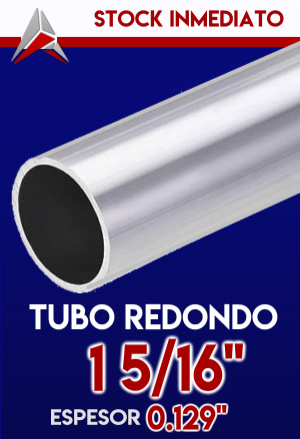 TUBO REDONDO DE ALUMNIO DE 1 5/16" ESPESOR 0.129"  AIP-TRED-105433