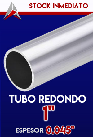 TUBO REDONDO DE ALUMNIO DE 1" ESPESOR 0.045"  AIP-TRED-2121