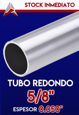 TUBO REDONDO DE ALUMNIO DE 5/8" ESPESOR 0.050"  AIP-TRED-2107